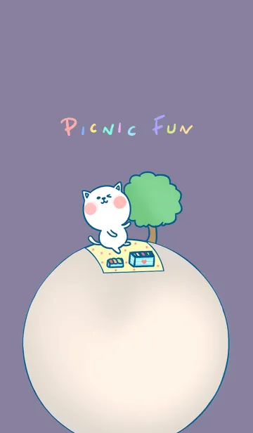 [LINE着せ替え] Picnic fun J-blue purple (Br2)の画像1