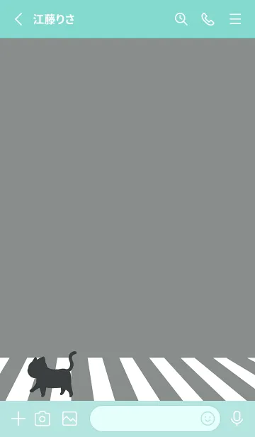 [LINE着せ替え] cat zebra crossing J-Gray (Gr8)の画像2