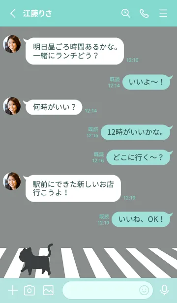 [LINE着せ替え] cat zebra crossing J-Gray (Gr8)の画像3