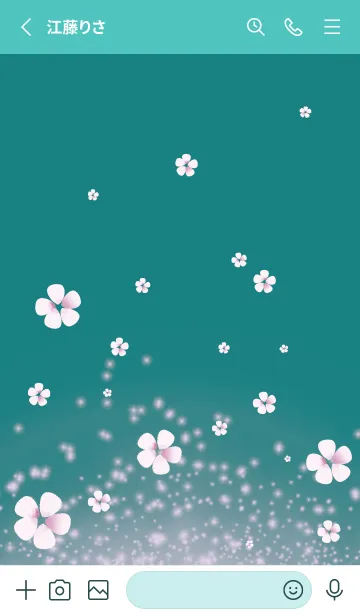 [LINE着せ替え] 青緑 : 春の運気UP 桜の画像2