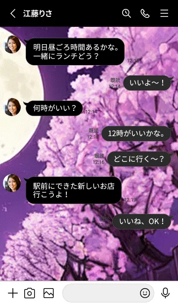 [LINE着せ替え] 月光夜桜#CZ011。の画像3