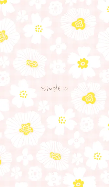 [LINE着せ替え] シンプル2 大人 白い花23の画像1