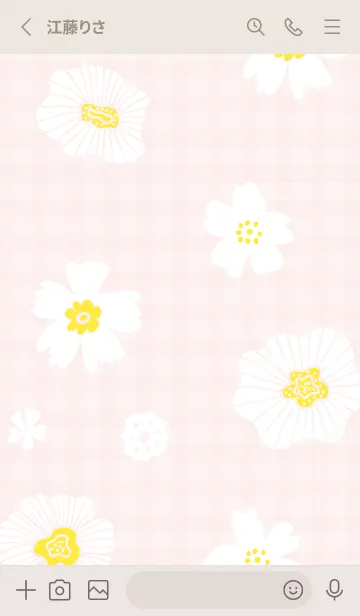 [LINE着せ替え] シンプル2 大人 白い花23の画像2