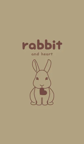 [LINE着せ替え] ウサギとハート マスタードの画像1