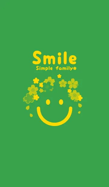 [LINE着せ替え] スマイル＆桜 パロットグリーンの画像1