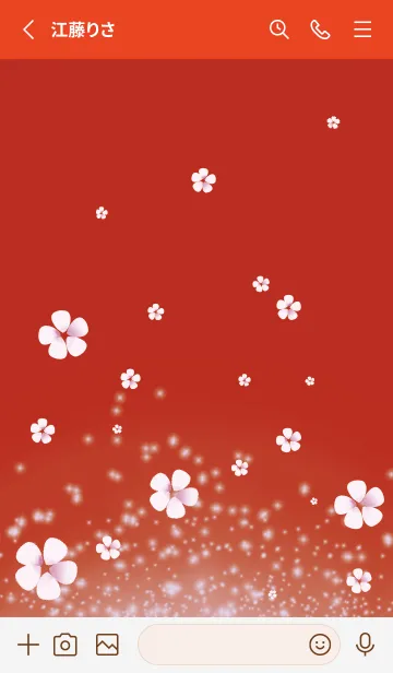 [LINE着せ替え] 赤 : 春の運気UP 桜の画像2