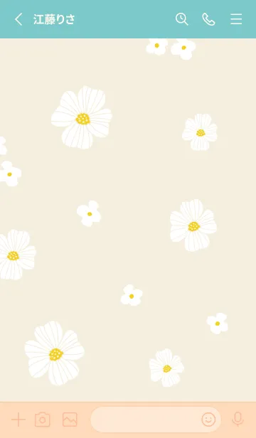 [LINE着せ替え] お花のホワイトリース19の画像2