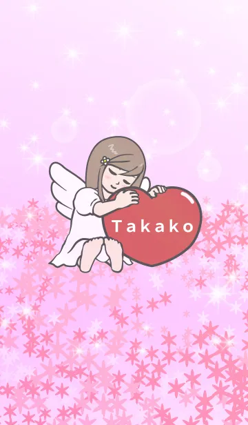 [LINE着せ替え] ハートと天使『Takako』の画像1