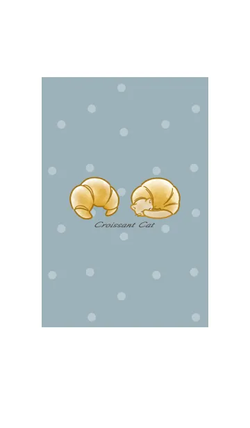 [LINE着せ替え] クロワッサン猫 -ブルーグレー- ドットの画像1