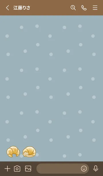 [LINE着せ替え] クロワッサン猫 -ブルーグレー- ドットの画像2
