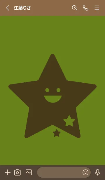 [LINE着せ替え] 星型の着せかえ 苔色の画像2