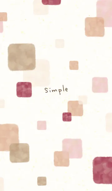 [LINE着せ替え] 水彩 四角 シック 赤22の画像1