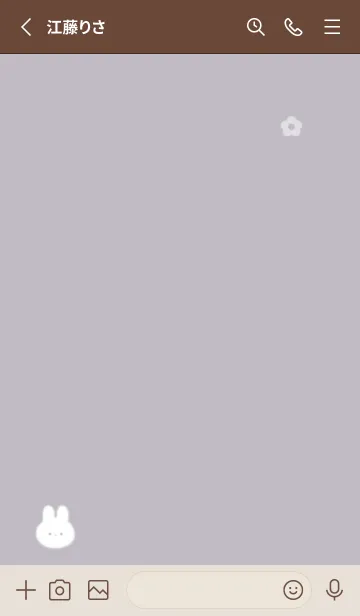 [LINE着せ替え] Simple rabbit Greige03_1の画像2