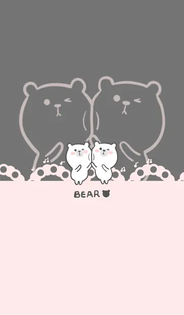 [LINE着せ替え] Dancing Bear-Grey (Red3)の画像1