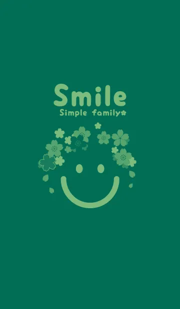 [LINE着せ替え] スマイル＆桜 萌葱色の画像1