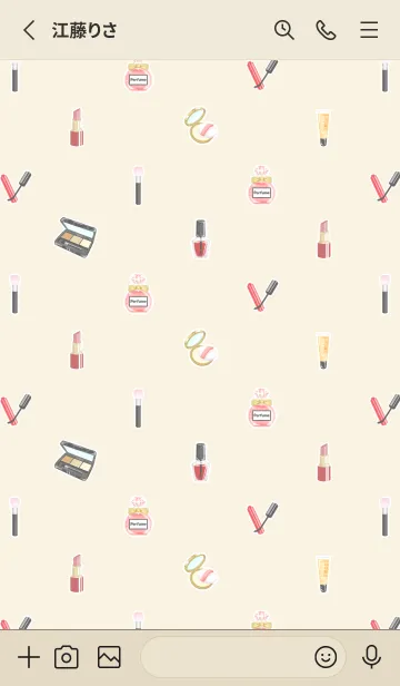 [LINE着せ替え] Cosmetics theme☆dusty red（修正版）の画像2