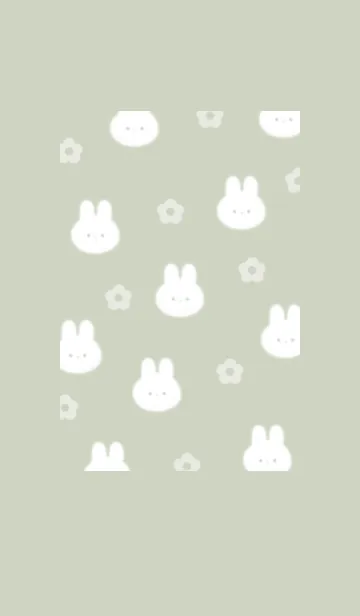 [LINE着せ替え] シンプルなウサギ✿グリーン07_1の画像1