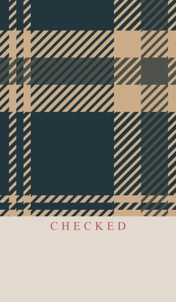 [LINE着せ替え] CHECKED-NAVY BROWN 59の画像1