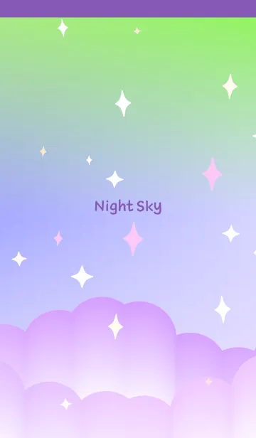 [LINE着せ替え] キラキラ夜空の着せかえ 紫色の画像1