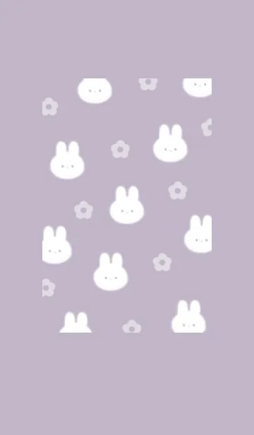 [LINE着せ替え] シンプルなウサギ✿バイオレット05_1の画像1