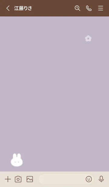 [LINE着せ替え] シンプルなウサギ✿バイオレット05_1の画像2