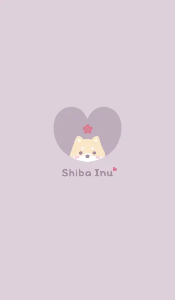 [LINE着せ替え] 柴犬2さくら[パープルピンク]の画像1