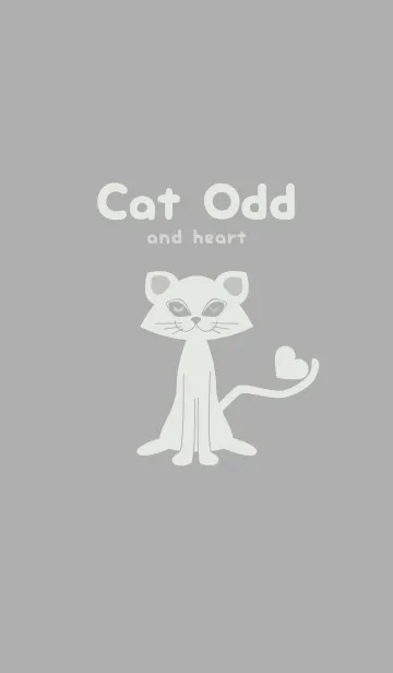 [LINE着せ替え] 猫のオッドとハート シルバーグレイの画像1