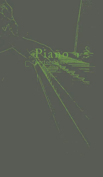 [LINE着せ替え] ピアノ演奏 うぐいす色の画像1