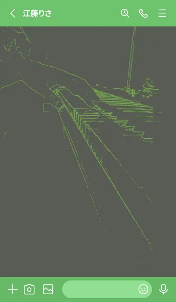 [LINE着せ替え] ピアノ演奏 うぐいす色の画像2