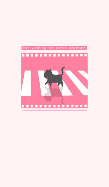 [LINE着せ替え] cat zebra crossing J-pink (Pi3)の画像1