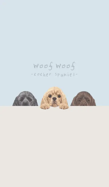 [LINE着せ替え] ワンワン -コッカー- パステルブルーの画像1