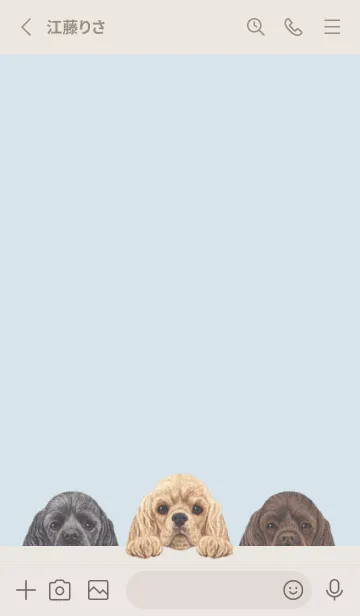 [LINE着せ替え] ワンワン -コッカー- パステルブルーの画像2