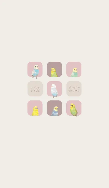 [LINE着せ替え] BIRDS - セキセイインコ 01 - ピンクグレーの画像1