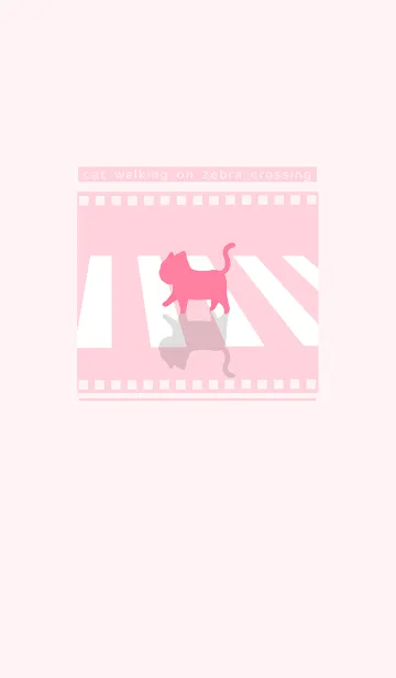 [LINE着せ替え] cat zebra crossing J-pale pink (Pi3)の画像1