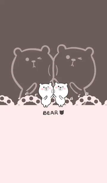 [LINE着せ替え] Dancing Bear-Grey Red Orange (Re3)の画像1