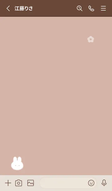 [LINE着せ替え] シンプルなウサギ✿ピンクブラウン09_1の画像2