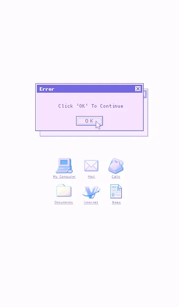 [LINE着せ替え] Old Computer (Color) - パープル 02の画像1