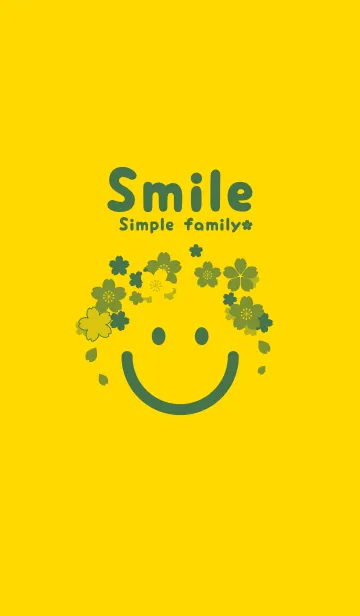 [LINE着せ替え] スマイル＆桜 タンポポ色の画像1