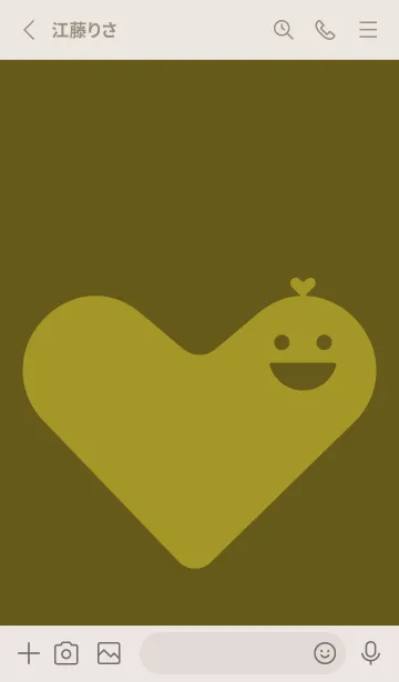 [LINE着せ替え] ハート型の着せかえ オリーブドラブの画像2