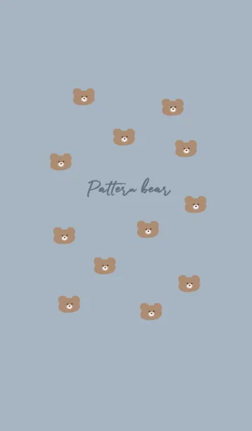 [LINE着せ替え] 総柄くまちゃん_dustyblueの画像1