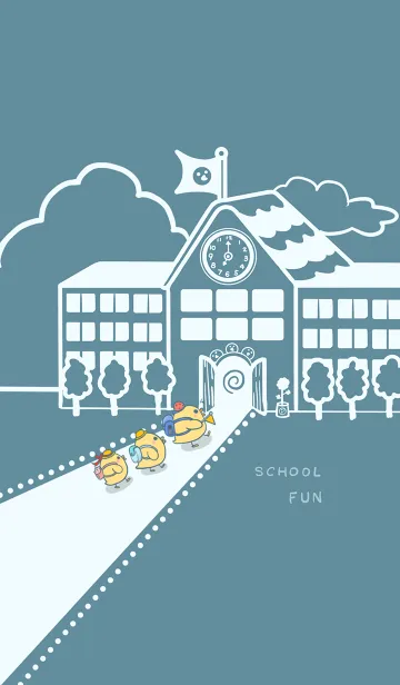 [LINE着せ替え] yellow duck school fun-indigo (Bl03)の画像1