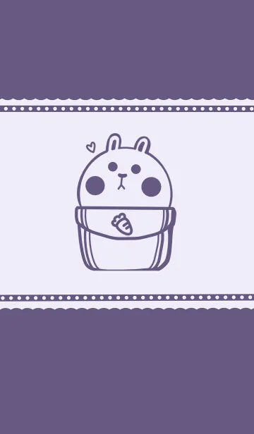 [LINE着せ替え] Pocket cute rabbit J-purple (Pu4)の画像1
