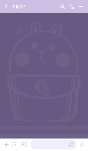 [LINE着せ替え] Pocket cute rabbit J-purple (Pu4)の画像2