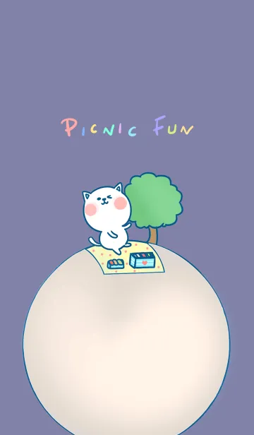 [LINE着せ替え] Picnic fun J-purple blue (Br2)の画像1