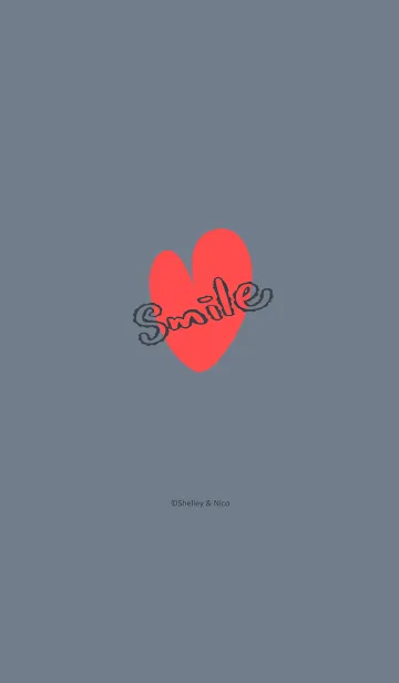 [LINE着せ替え] Smile Love J-Grey Indigo (Pi5)の画像1