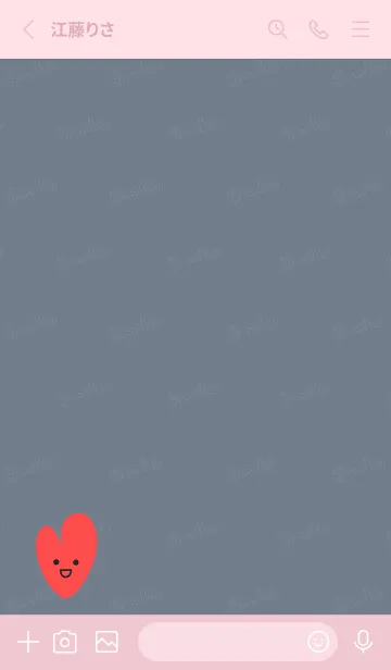 [LINE着せ替え] Smile Love J-Grey Indigo (Pi5)の画像2