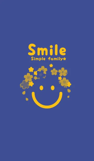 [LINE着せ替え] スマイル＆桜 コーンフラワーブルーの画像1