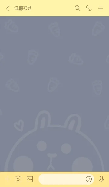 [LINE着せ替え] Bunny and carrot J-gray blue (Ye5)の画像2