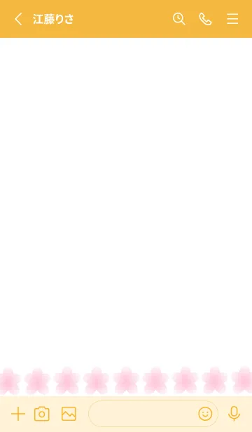 [LINE着せ替え] サクラ咲くノート/オレンジの画像2