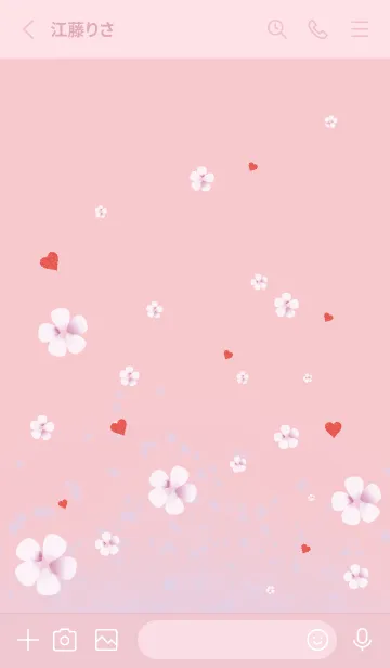 [LINE着せ替え] ピンク : 春の恋愛運上昇 桜とハートの画像2